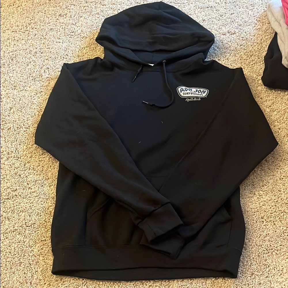 Ron Jon Black Pullover Hoodie Sweatshirt